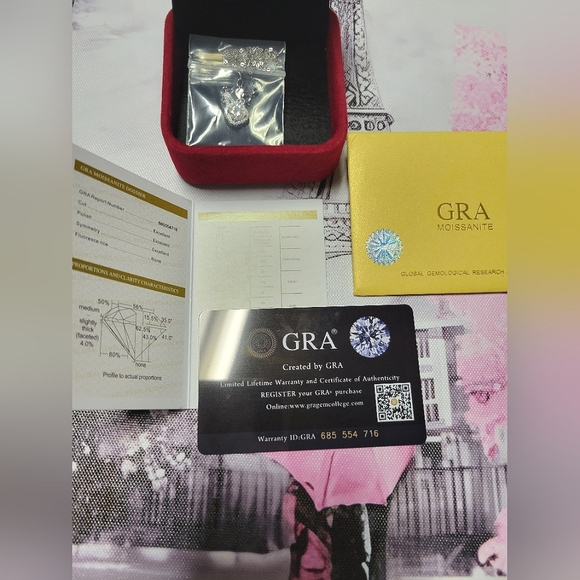 NEW 1ct Moissanite Pendant Necklace, 925 Sterling Silver with GRA Certification - Picture 5 of 5